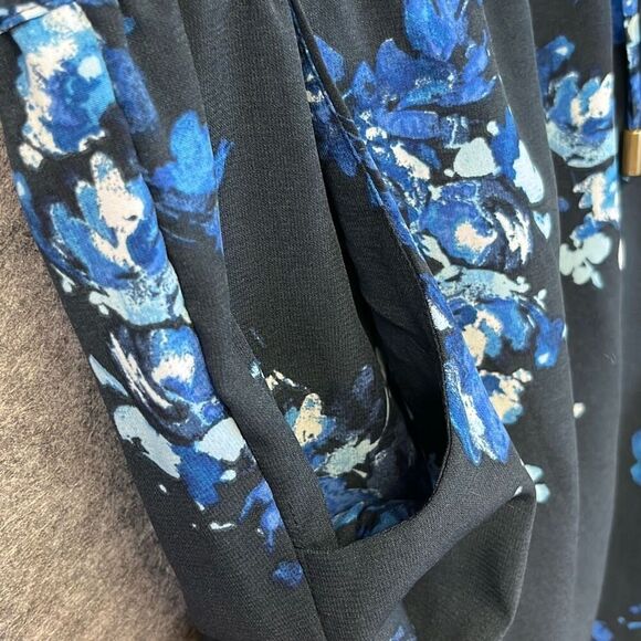 NWT COLDWATER CREEK Pants Womens Large Navy Floral Ankle Natural Fit Drawstring - Picture 12 of 15